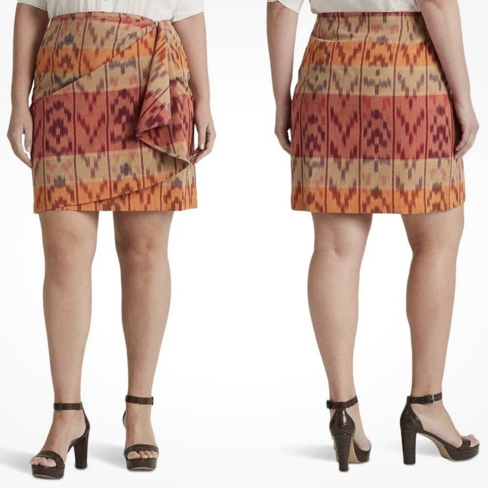 Lauren Ralph Lauren Wrap Skirt Chimayo Serape Western Cowgirl Aztec Tribal 22W